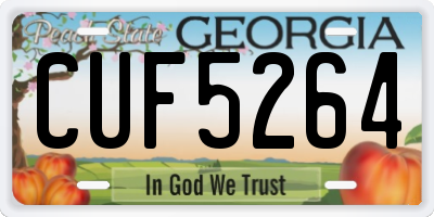 GA license plate CUF5264