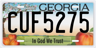 GA license plate CUF5275