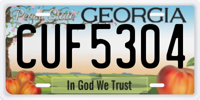 GA license plate CUF5304