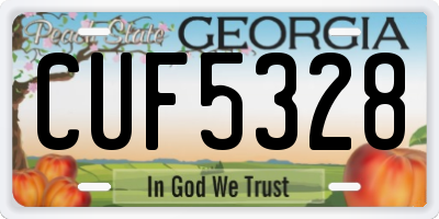GA license plate CUF5328