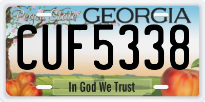 GA license plate CUF5338