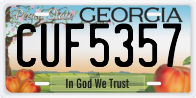 GA license plate CUF5357