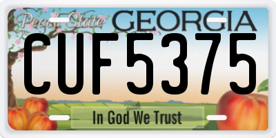 GA license plate CUF5375