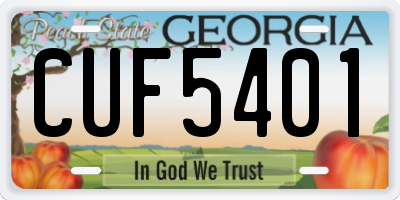 GA license plate CUF5401