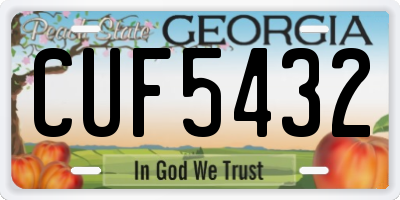 GA license plate CUF5432