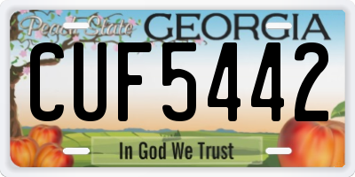 GA license plate CUF5442