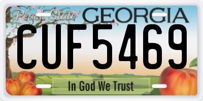 GA license plate CUF5469