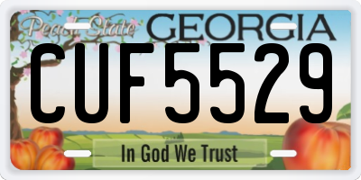 GA license plate CUF5529