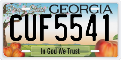 GA license plate CUF5541
