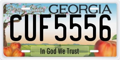 GA license plate CUF5556