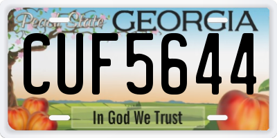 GA license plate CUF5644