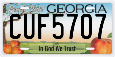 GA license plate CUF5707