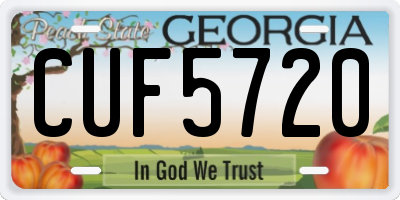 GA license plate CUF5720