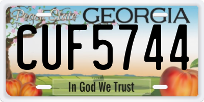 GA license plate CUF5744