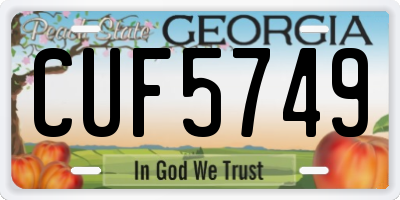 GA license plate CUF5749