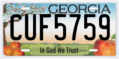 GA license plate CUF5759
