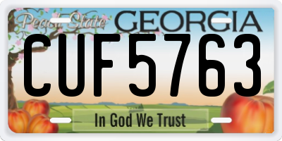 GA license plate CUF5763
