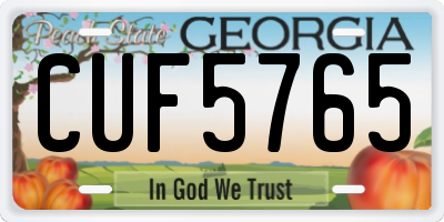 GA license plate CUF5765