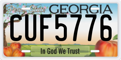 GA license plate CUF5776