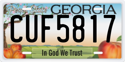 GA license plate CUF5817