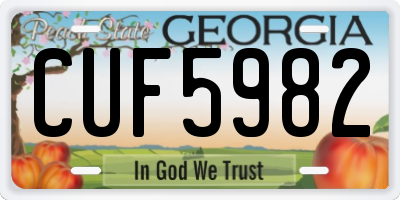 GA license plate CUF5982