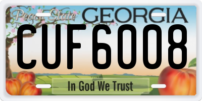 GA license plate CUF6008