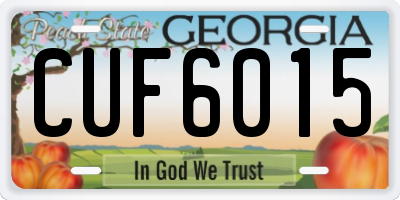GA license plate CUF6015