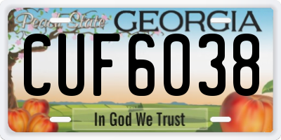 GA license plate CUF6038