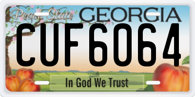 GA license plate CUF6064