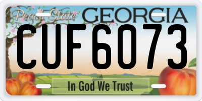 GA license plate CUF6073