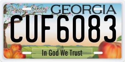 GA license plate CUF6083