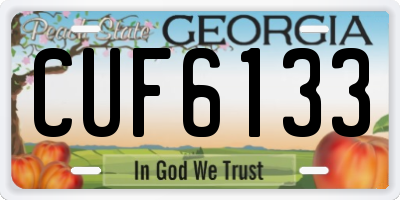 GA license plate CUF6133