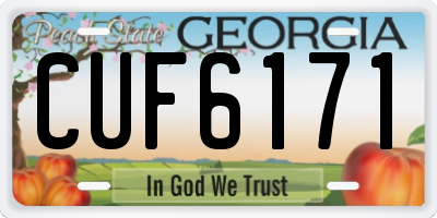 GA license plate CUF6171