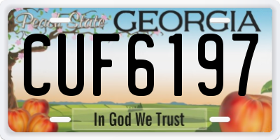 GA license plate CUF6197