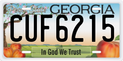 GA license plate CUF6215