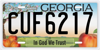 GA license plate CUF6217