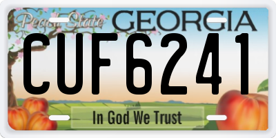 GA license plate CUF6241