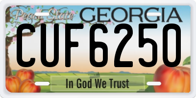 GA license plate CUF6250