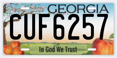 GA license plate CUF6257