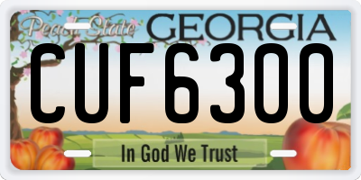 GA license plate CUF6300