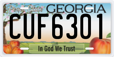 GA license plate CUF6301