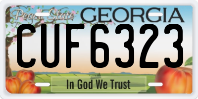 GA license plate CUF6323