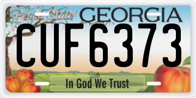 GA license plate CUF6373