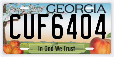 GA license plate CUF6404