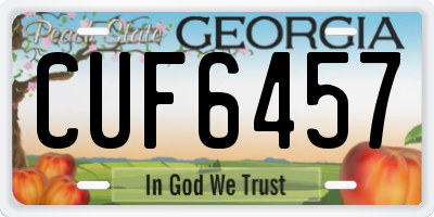 GA license plate CUF6457