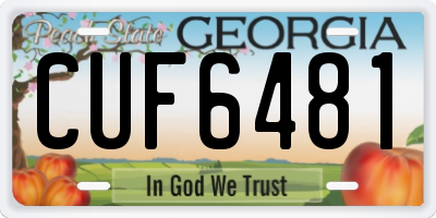 GA license plate CUF6481