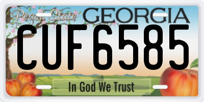 GA license plate CUF6585
