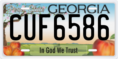 GA license plate CUF6586