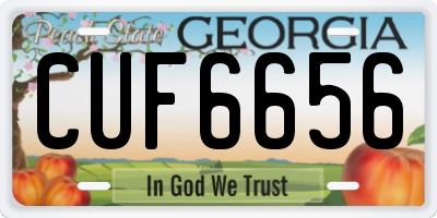 GA license plate CUF6656