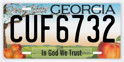 GA license plate CUF6732